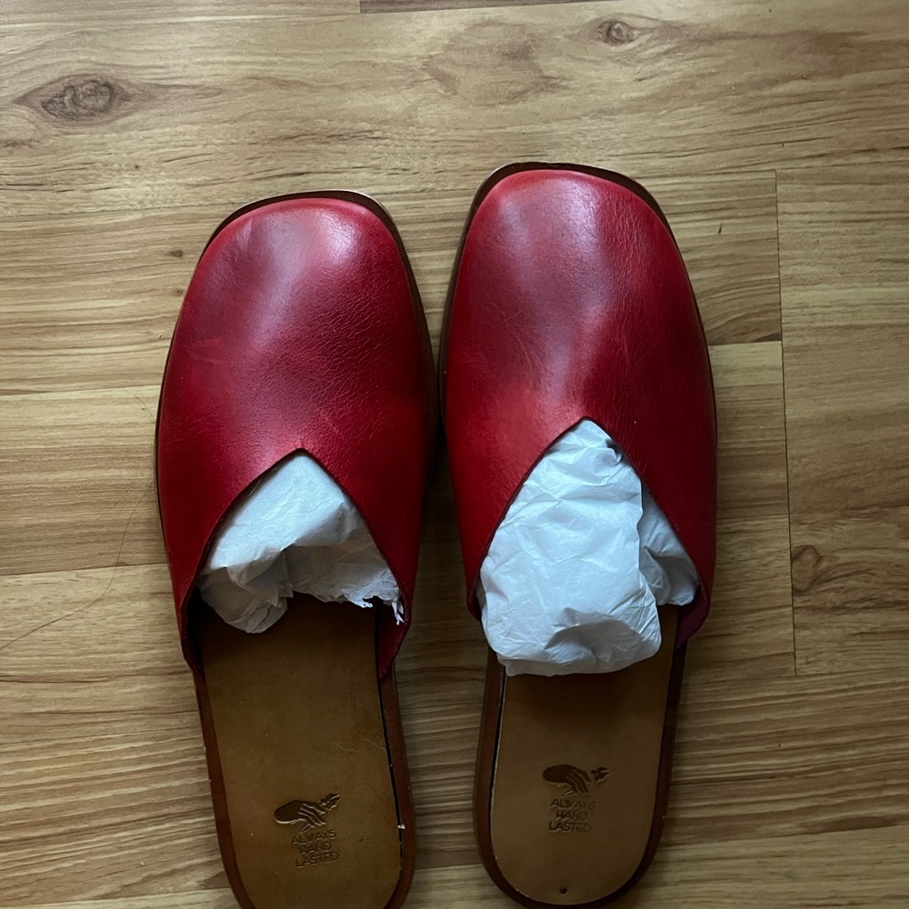Sevilla Smith handmade red mules Size 41 / 9.5-10